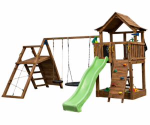 Mänguväljak Pagoda + ronimismoodul Challenger (immutatud) pesakiigega