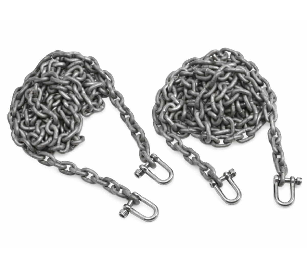 2,5 m pikkused kiigeketid paigaldatuna kiigeraamile