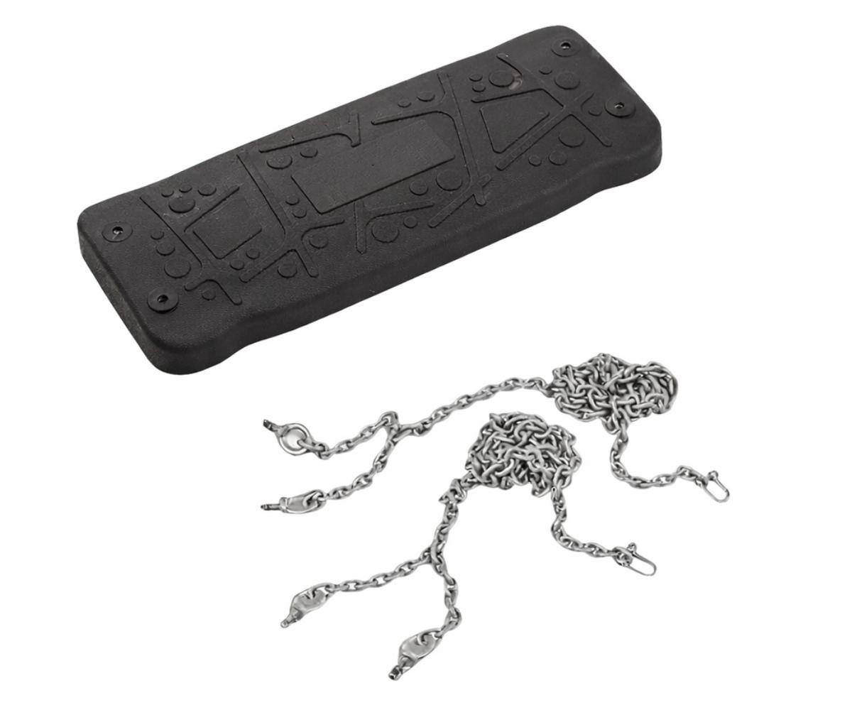 Kuumtsingitud 2 m kiigeketid kummist istmele lähivaates