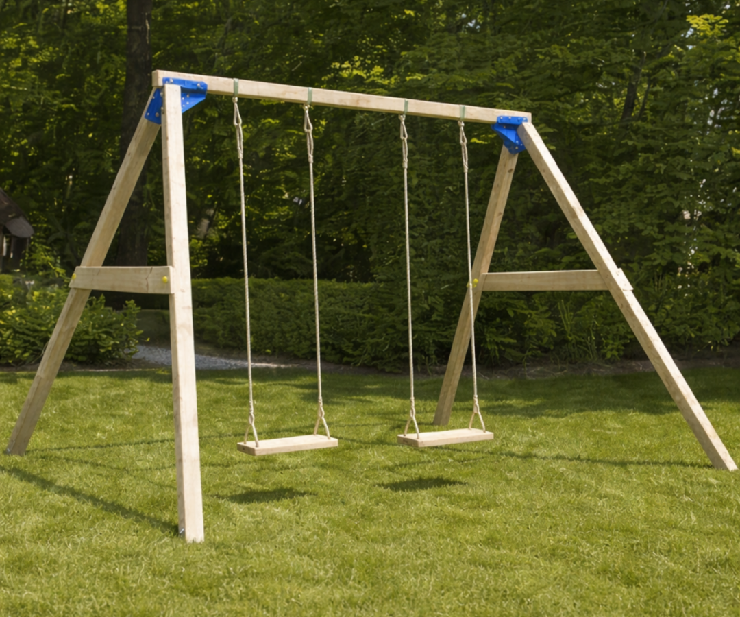 Kiik Freeswing 2-kohaline nelikantpuit (naturaalne) koduhoovis