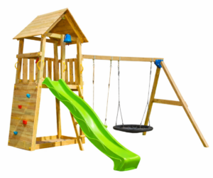 Mänguväljak Belvedere + kiigemoodul Swing (naturaalne) pesakiigega
