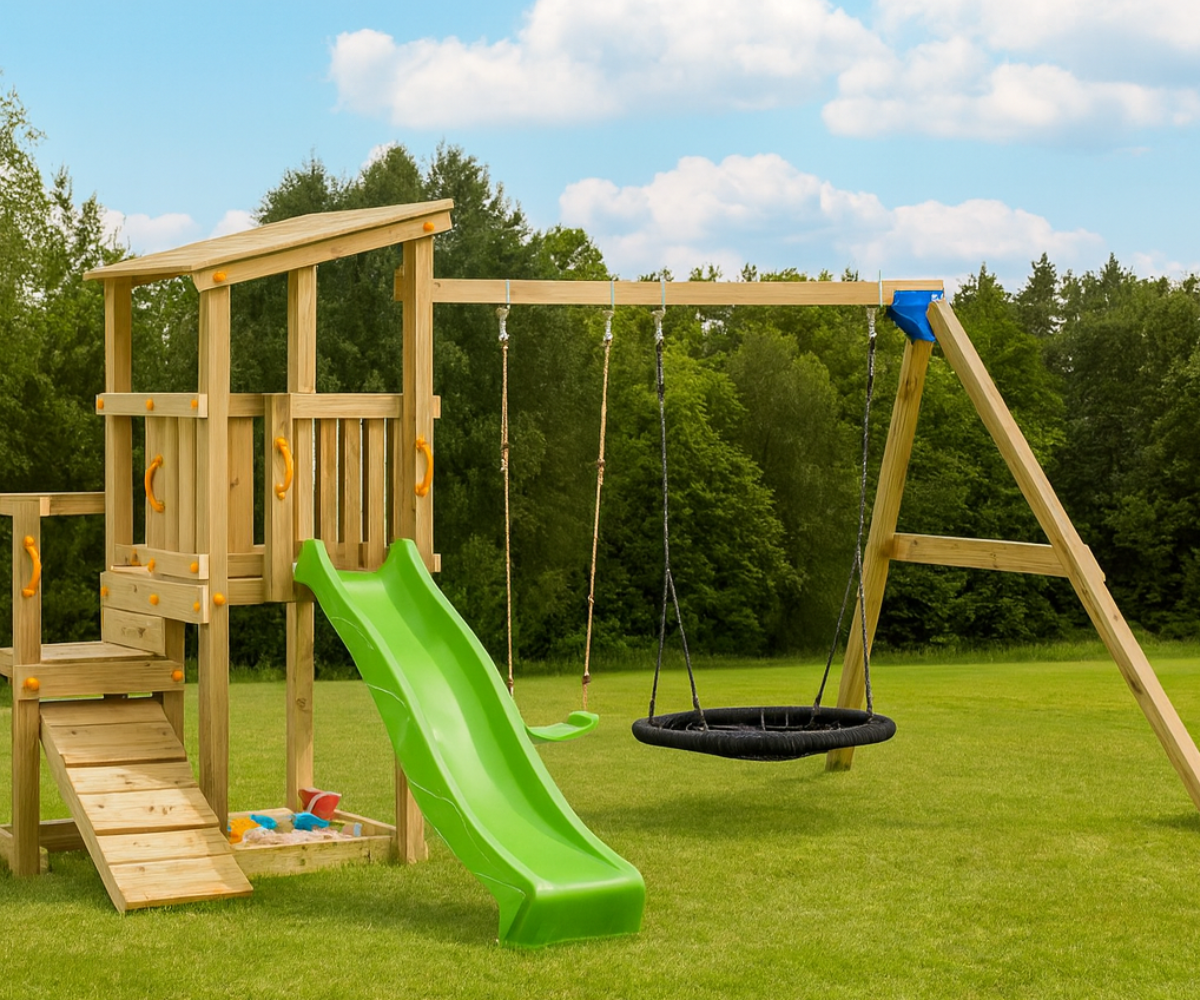 Mänguväljak Cascade + kiigemoodul Swing (naturaalne)
