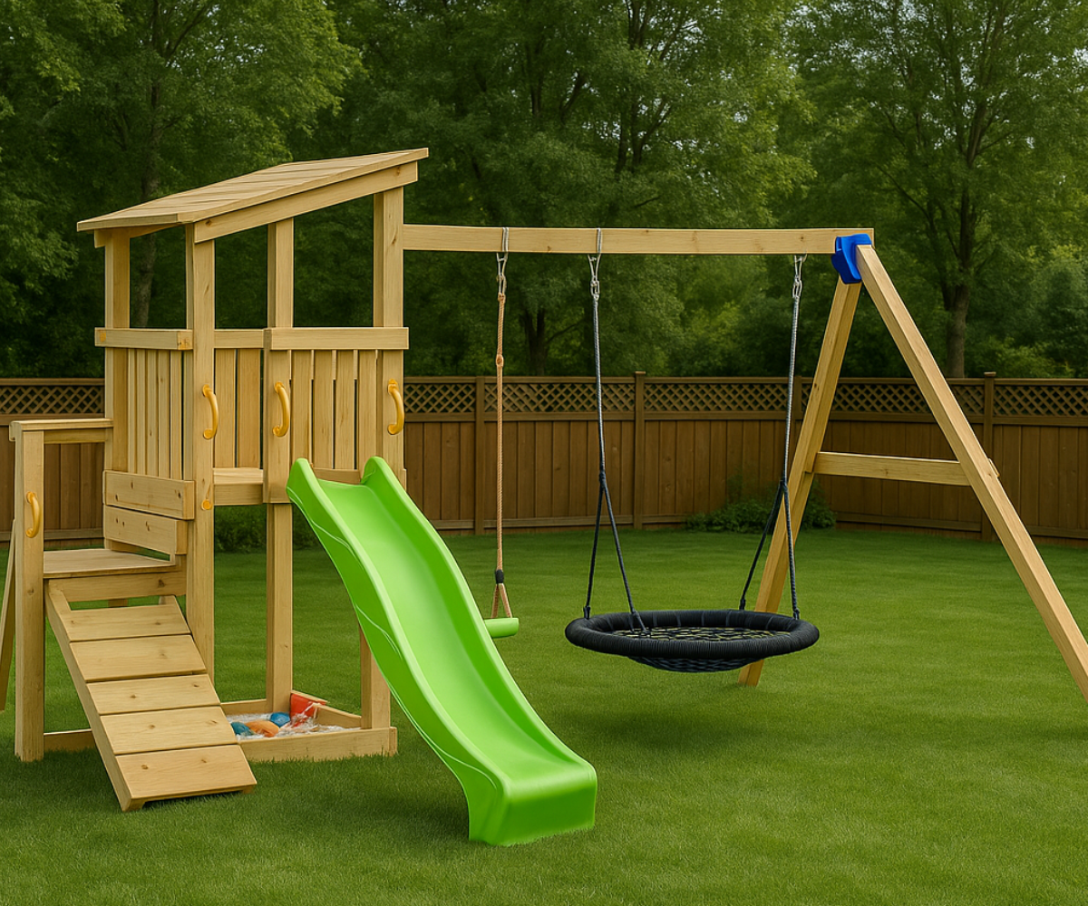 Mänguväljak Cascade + kiigemoodul Swing (naturaalne)