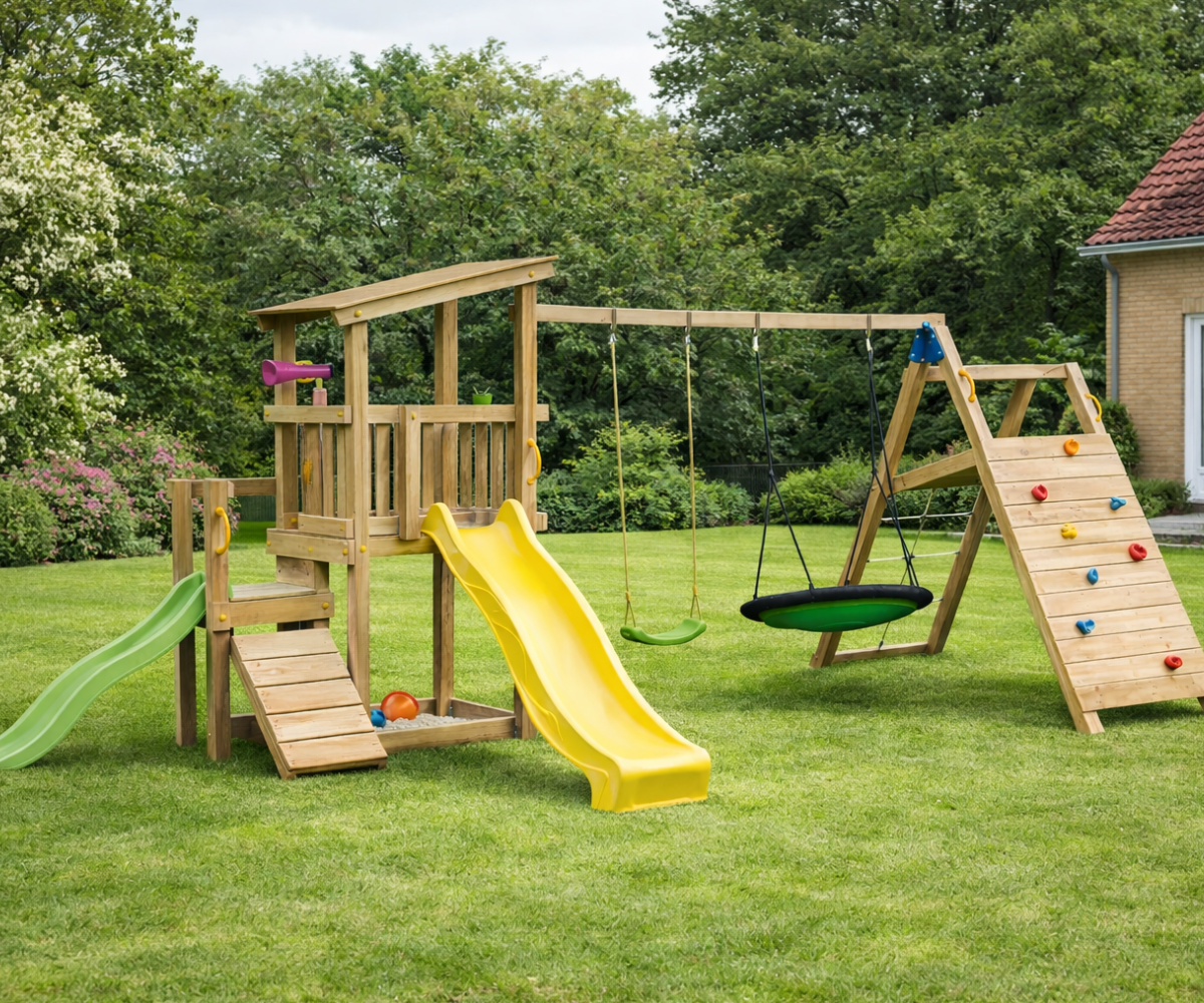 Mänguväljak Cascade + ronimismoodul Challenger (naturaalne)ronimisseinaga