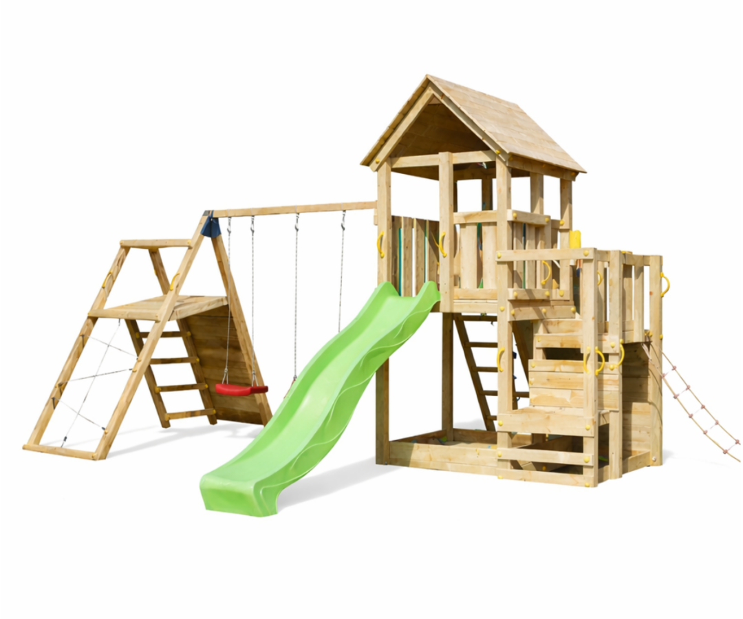 Mänguväljak Penthouse + ronimismoodul Challenger (naturaalne) liumäega