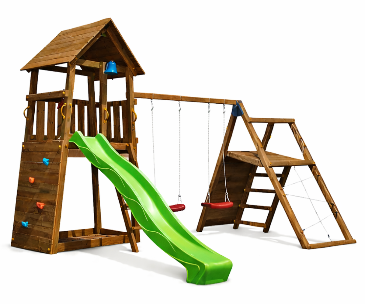 Mänguväljak Belvedere + ronimismoodul Challenger (immutatud) liumäega