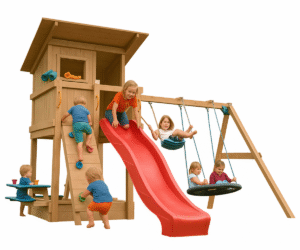 Mänguväljak Beach Hut + kiigemoodul Swing (immutatud)