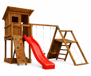 Mänguväljak Beach Hut + ronimismoodul Challenger (immutatud) liumäega