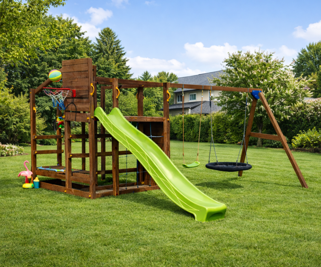 Mänguväljak Crossfit + kiigemoodul Swing (immutatud) redeliga