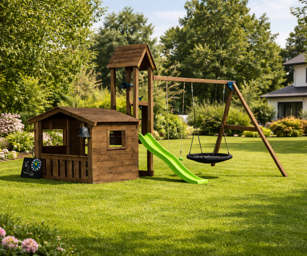 Mänguväljak Lookout + kiigemoodul Swing (immutatud) pesakiigega