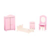 Nukumööbel nukumaja magamistuppa (valge ja roosa)