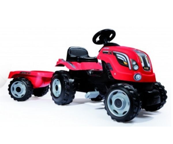 Smoby traktor pedaalidega Farmer XL + käru (punane)