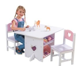 Laste laud ja toolid, 'Kidkraft' Heart, valge