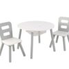 Laste laud ja toolid, 'Kidkraft' Round, hall-valge