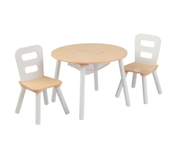 Laste laud ja toolid 'Kidkraft' Round, naturaalne-valge