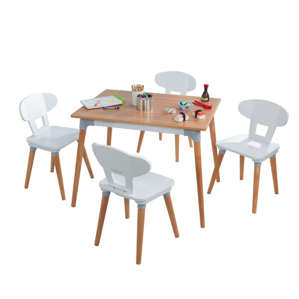 Laste laud ja toolid (4tk), 'Kidkraft' Mid-Century Kid™, naturaalne-valge