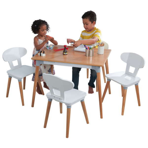 Laste laud ja toolid (4tk), 'Kidkraft' Mid-Century Kid™, naturaalne-valge