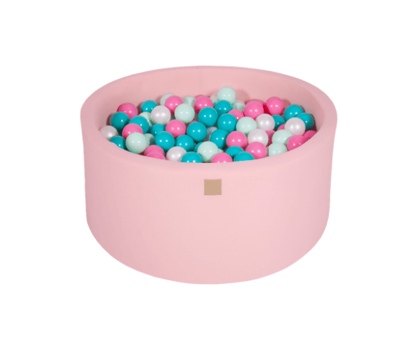 Pallimeri ümmargune Meow 90/40cm + 300 palli (roosa-mint mix)