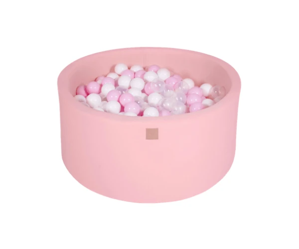 Pallimeri ümmargune Meow 90/40cm + 300 palli (roosa-õrnroosa mix)