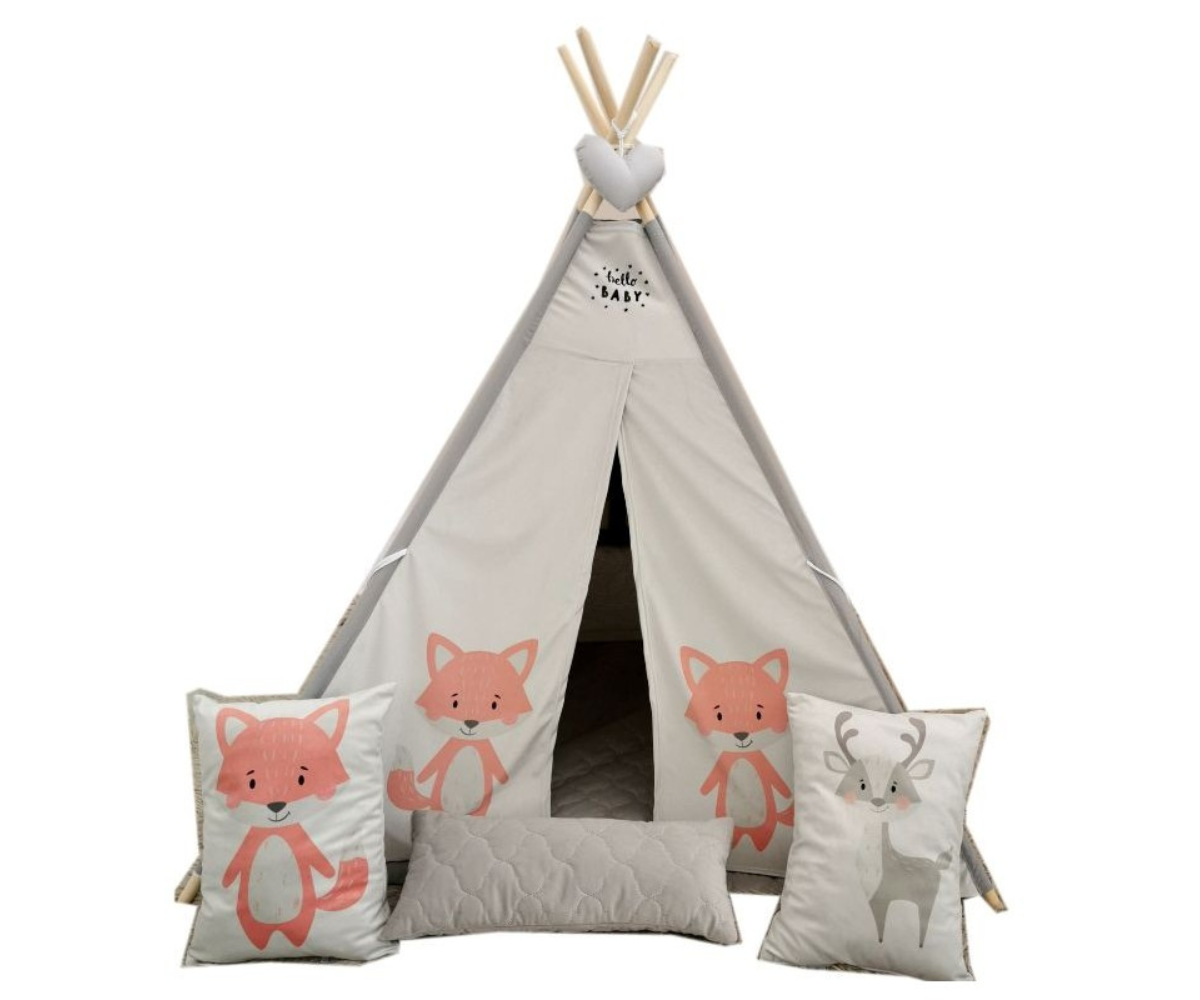 Tipi telk Rebane koos alusmati ja kolme padjaga lastetoas