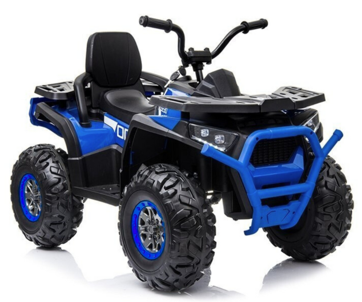 Elektriline laste ATV XMX607 sinine eestvaates murul