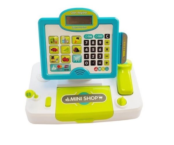 Laste kassaaparaat elektrooniline (kalkulaatoriga)