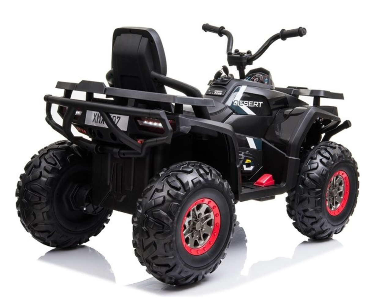Elektriline ATV lastele mustas värvitoonis – tugev plastkonstruktsioon