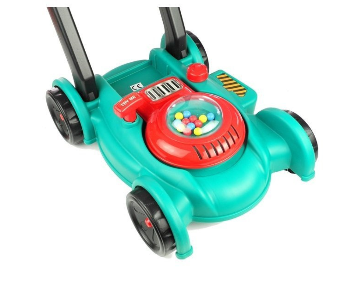 Väikese aedniku komplekt muruniiduki ja kiivriga 3