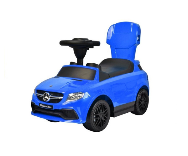 Pealeistutav auto Mercedes helidega (lükkevarrega), sinine (3)