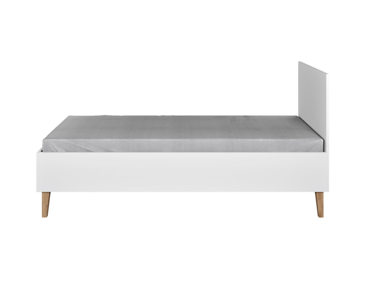 Lastevoodi KUBI 80x180cm puidust jalgadel – valge