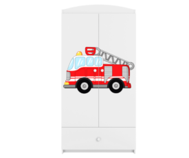 Riidekapp 'Babydreams' 90x181 cm, valge, tuletõrjeauto