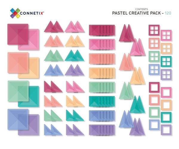 Connetix magnetklotsid 120-osaline Pastel Creative