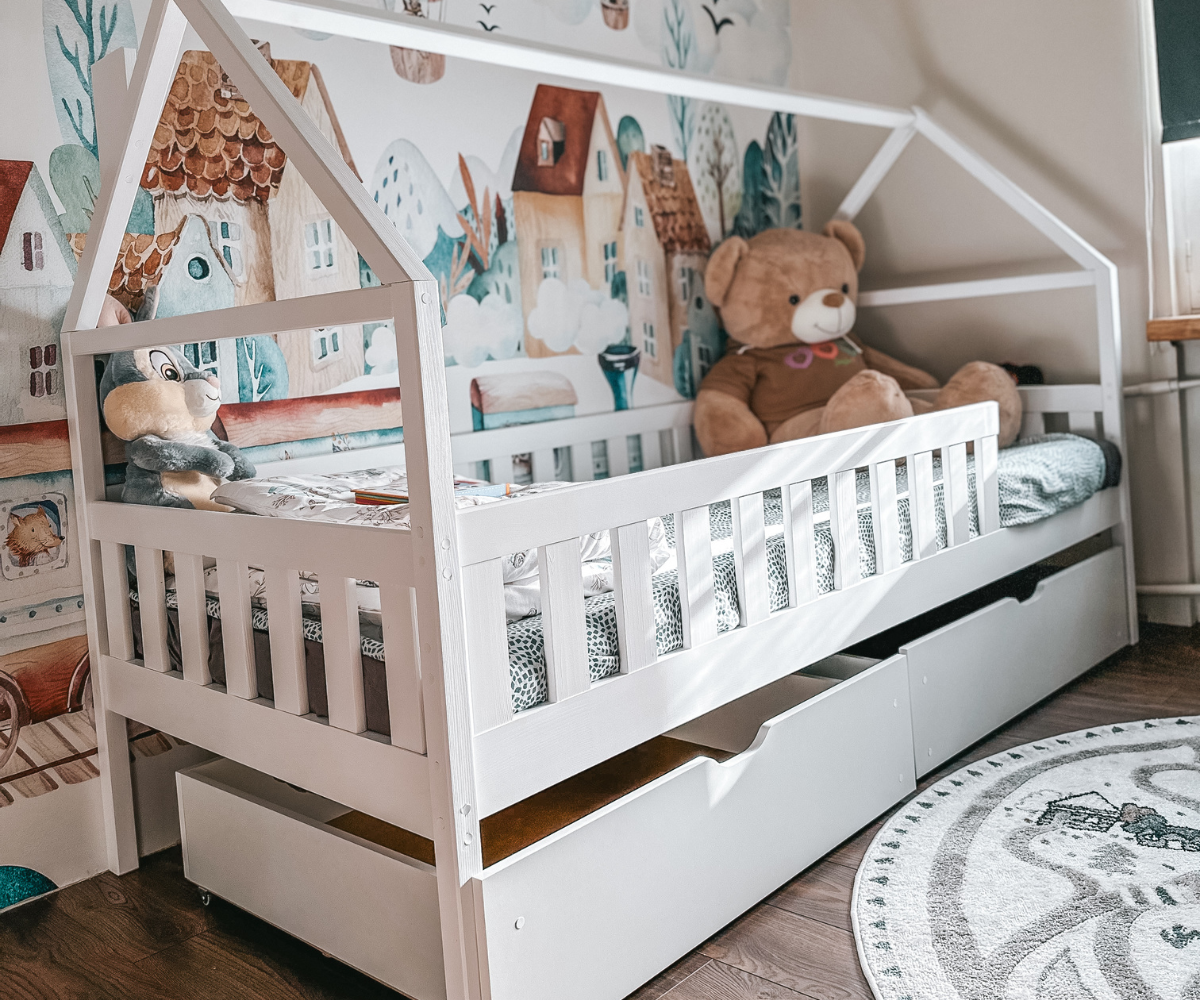 Laste majavoodi sahtlitega Domi 80x160cm valge 5