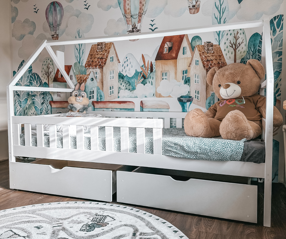 Laste majavoodi sahtlitega Domi 80x160cm valge 6