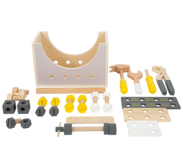 Laste tööriistakast puidust tööriistadega, _Miniwob_
