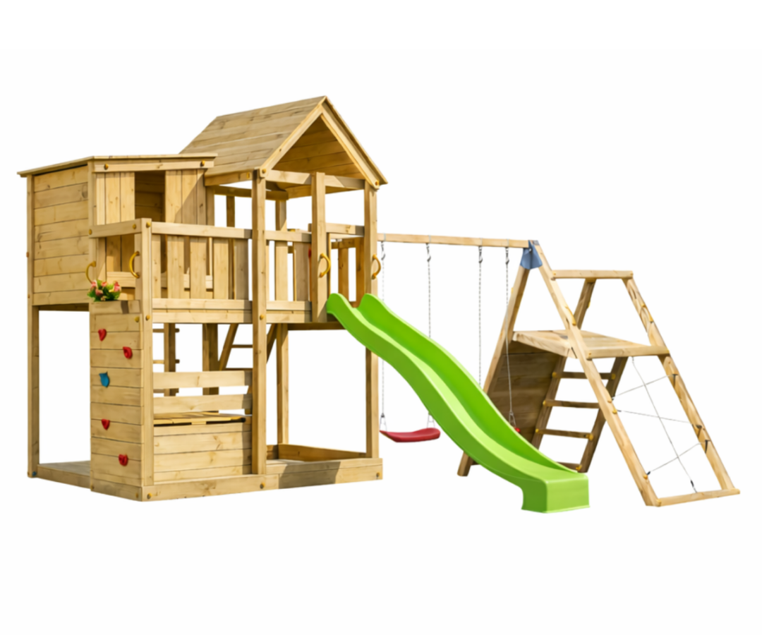 Mänguväljak Palazzo + ronimismoodul Challenger (naturaalne) kiigeistmega