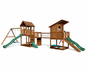 Mänguväljak Penthouse + Beach Hut + kiigemoodul Swing + sild (immutatud) kaks torni