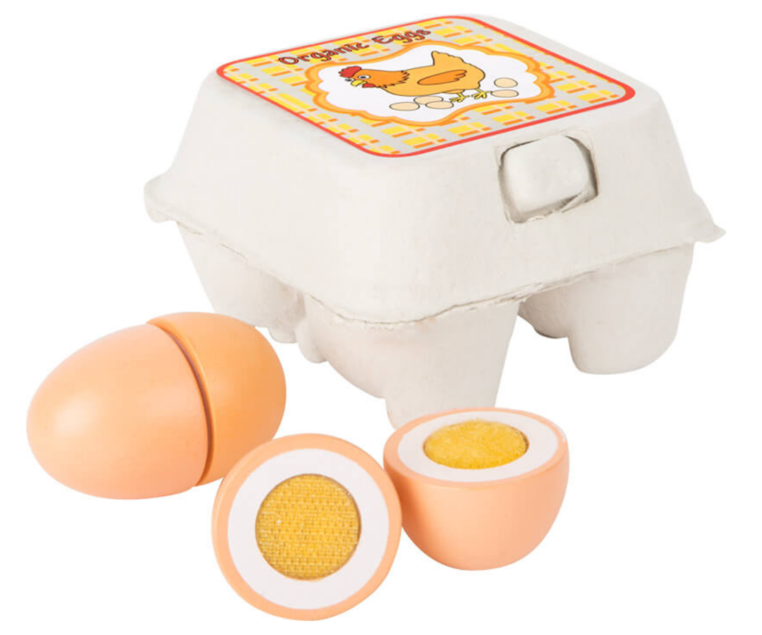 Puidust poolitatavad munad karbis rollimänguks ja mängukööki