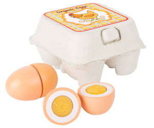 Puidust poolitatavad munad karbis rollimänguks ja mängukööki