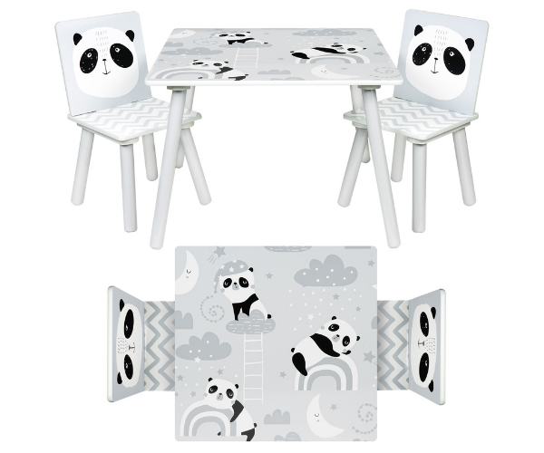 Laste laud ja toolid, panda