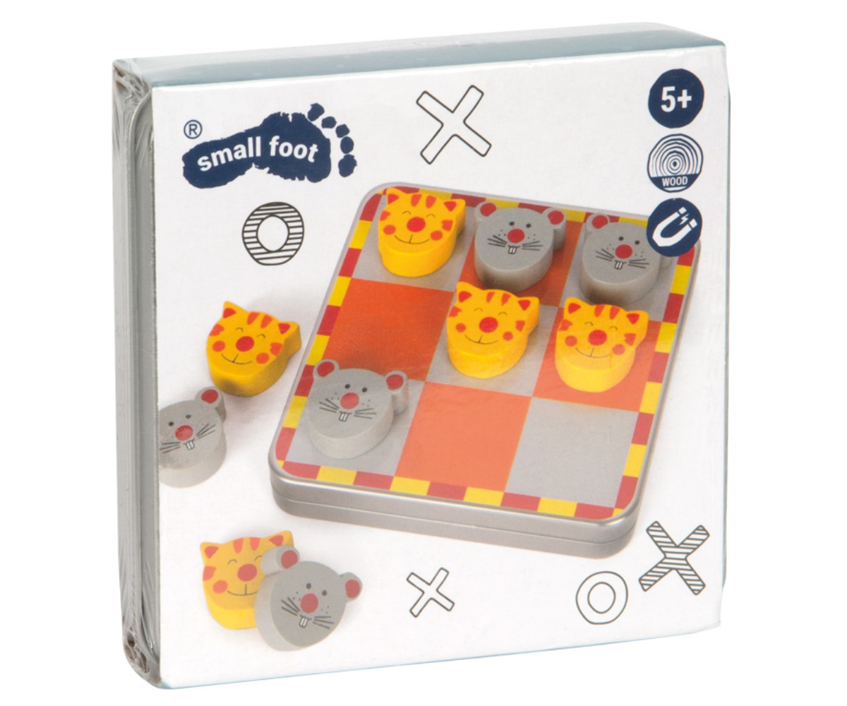 Trips-traps-trull Kass ja hiir magnetiliste puidust mängunuppudega