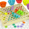 Montessori puidust värviliste kuulide õppemäng