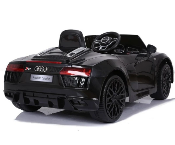 Laste elektriauto Audi R8 Spyder 2x45W must, puldiga, 1-kohaline