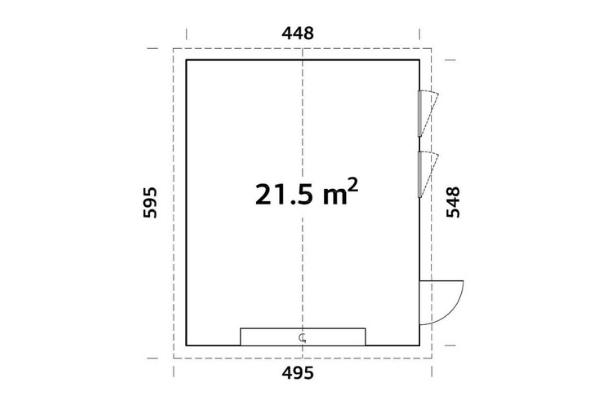 Garaaž Andre 21,5 m² sektsioonuksega (naturaalne)