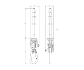 Kiigeklamber "pöördub 360°" 182mm poldiga (kuumtsingitud), KBT