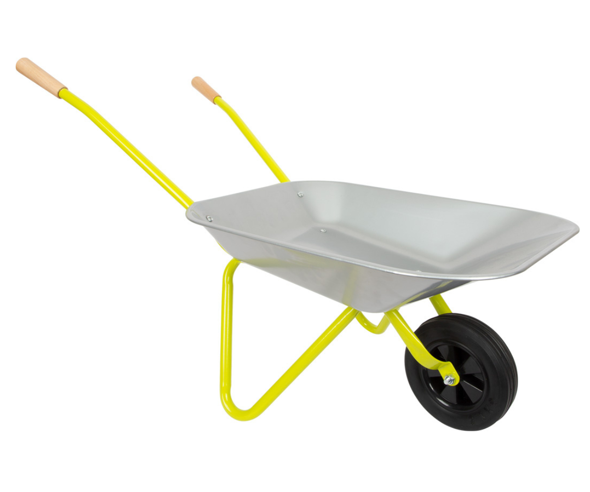 Small foot laste aiakäru puidust käepidemete ja täiskummist rattaga