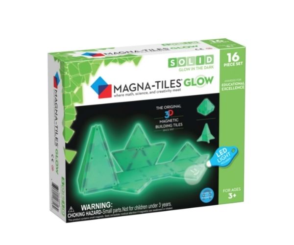 Magna-Tiles magnetklotsid 16-osaline komplekt "Glow"