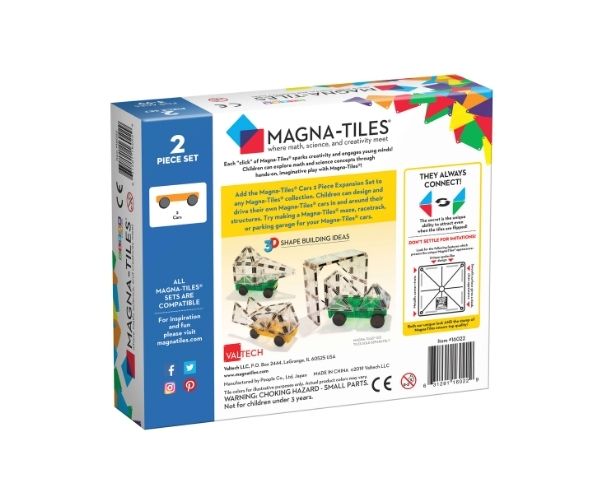 Magna-Tiles magnetklotsid 2-osaline komplekt Cars (Laiendus)