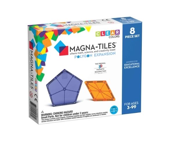 Magna-Tiles magnetklotsid 8-osaline komplekt Polygons (Laiendus)