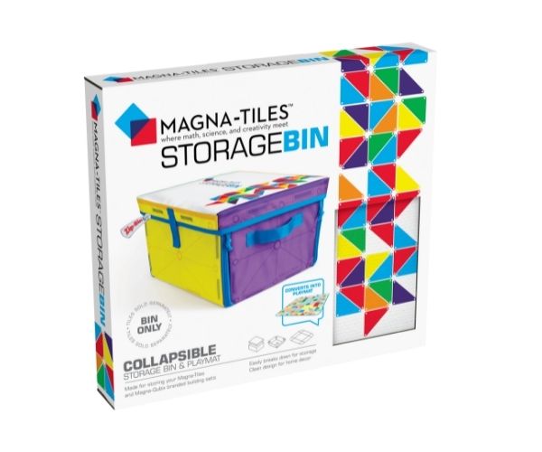 Magna-Tiles magnetklotsid Storage Bin (hoiukott ja mängumatt)